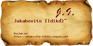 Jakabovits Ildikó névjegykártya